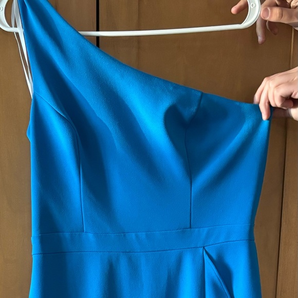 XSCAPE Womens Blue Hi-lo Hem Sleeveless Maxi Evening Body Con Dress 10 NWT - Picture 6 of 7